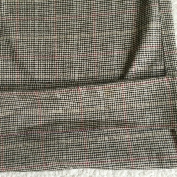 GAP Stretch Glen Plaid Flare Cuffed Trousers Y2K Tan Brown - Sz 6 - Picture 14 of 15